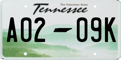 TN license plate A0209K
