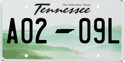 TN license plate A0209L