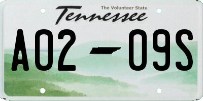 TN license plate A0209S