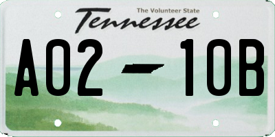 TN license plate A0210B