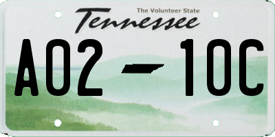 TN license plate A0210C