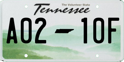 TN license plate A0210F