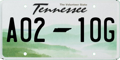 TN license plate A0210G