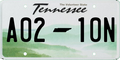 TN license plate A0210N