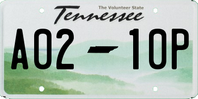 TN license plate A0210P