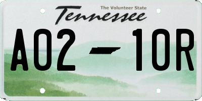 TN license plate A0210R