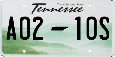 TN license plate A0210S