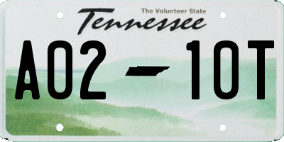 TN license plate A0210T