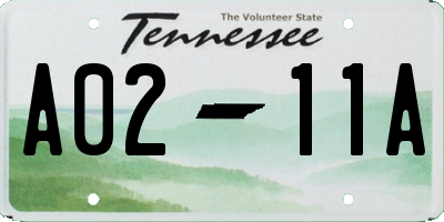 TN license plate A0211A