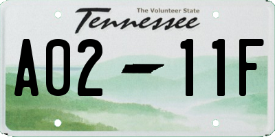 TN license plate A0211F