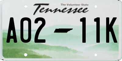 TN license plate A0211K