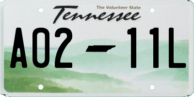 TN license plate A0211L