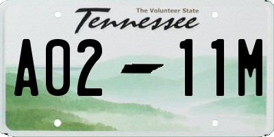 TN license plate A0211M