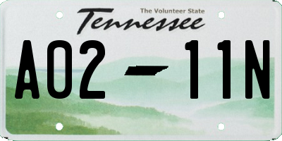 TN license plate A0211N