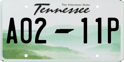 TN license plate A0211P