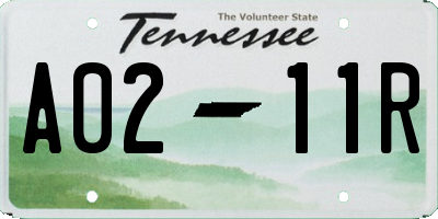 TN license plate A0211R