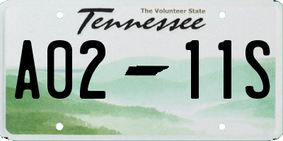 TN license plate A0211S