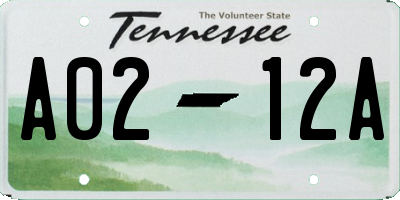 TN license plate A0212A