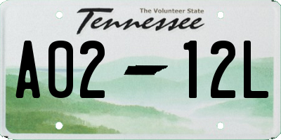TN license plate A0212L