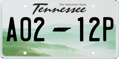 TN license plate A0212P