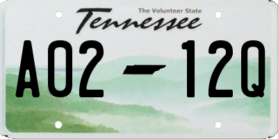TN license plate A0212Q