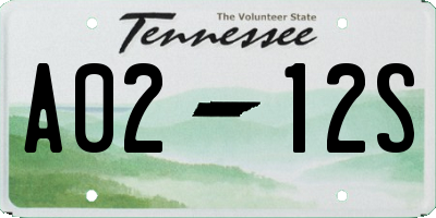 TN license plate A0212S