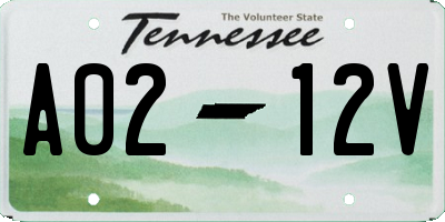 TN license plate A0212V