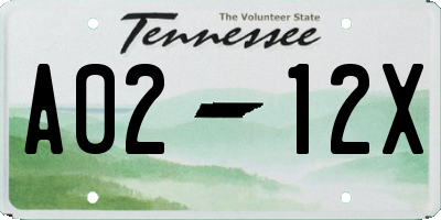 TN license plate A0212X