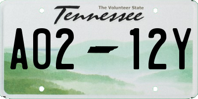 TN license plate A0212Y