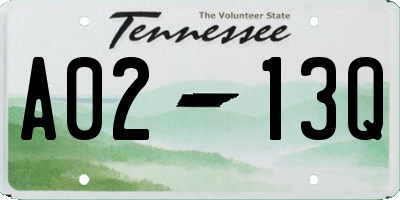 TN license plate A0213Q