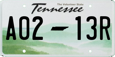 TN license plate A0213R