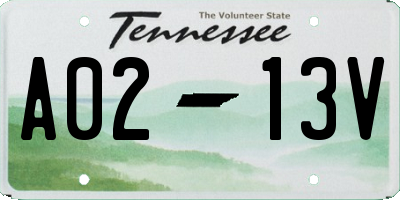 TN license plate A0213V