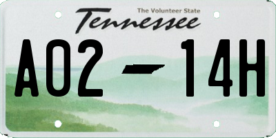 TN license plate A0214H