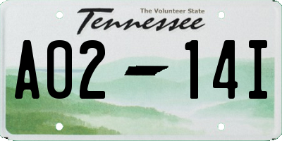 TN license plate A0214I