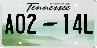 TN license plate A0214L