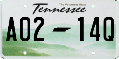 TN license plate A0214Q