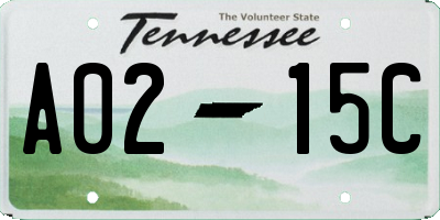 TN license plate A0215C