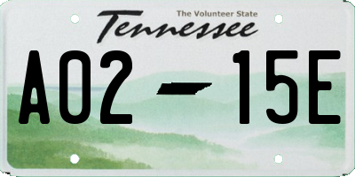 TN license plate A0215E