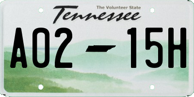 TN license plate A0215H