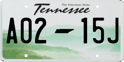 TN license plate A0215J