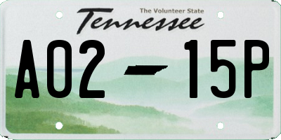 TN license plate A0215P