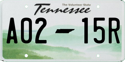 TN license plate A0215R