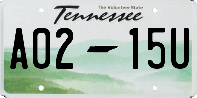 TN license plate A0215U