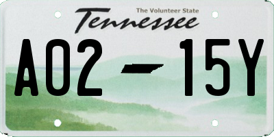 TN license plate A0215Y