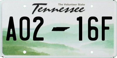 TN license plate A0216F