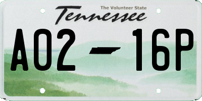 TN license plate A0216P