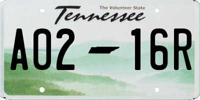 TN license plate A0216R