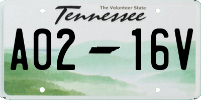 TN license plate A0216V