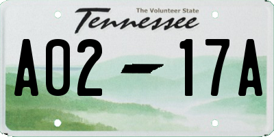 TN license plate A0217A