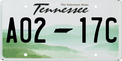 TN license plate A0217C
